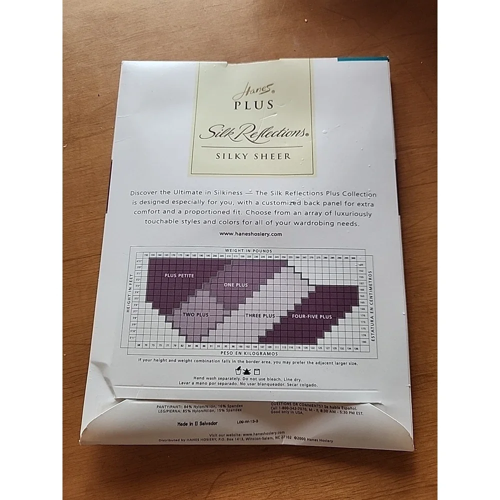 Hanes Plus Size Pantyhose Silk Reflections Sz‎ 1 Plus Little Color Nude NOS